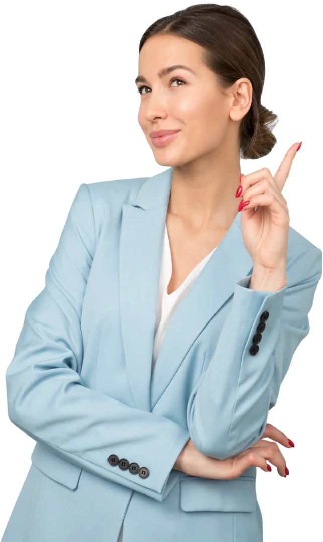 Alliance consultant pointing upward to our services